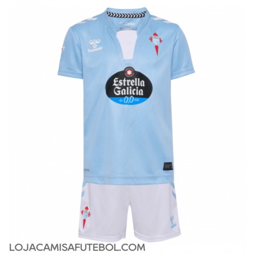 Camisa de Futebol Celta Vigo Equipamento Principal Infantil 2024-25 Manga Curta (+ Calças curtas)